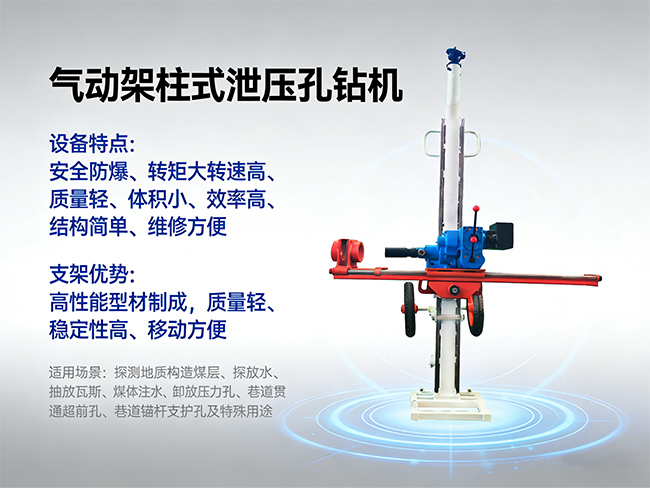 氣動架柱式泄壓鉆機(jī)